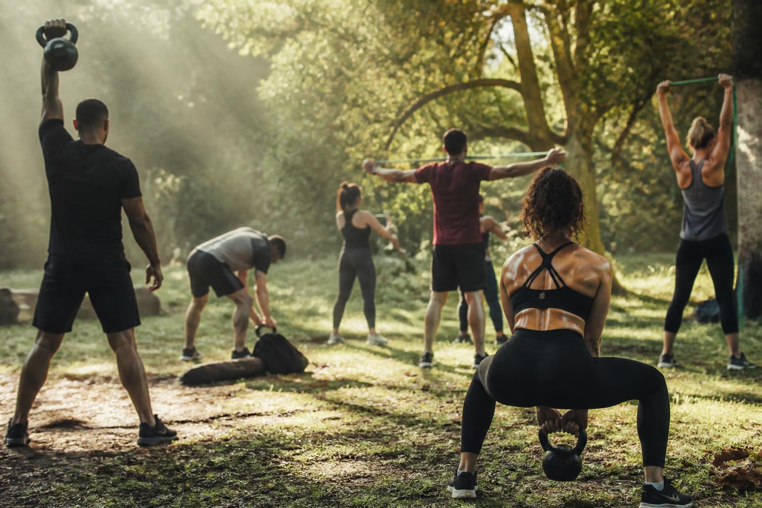 Groepstraining in het bos